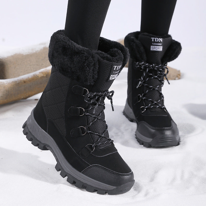 Bootara Women's Glacier Insulated Winter Boots – Thick Cotton-Lined High-Top Snow Boots with Non-Slip Lug Sole (US 5–11)
