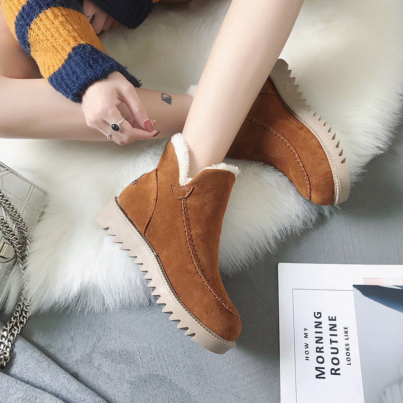 Suede Winter Boots with Wool Lining