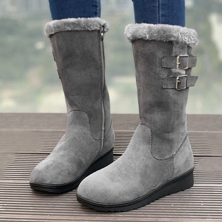 Bootara Women's FrostPuff Mid-Boots – Plush Lined, Slip-Resistant Winter Boots (US 4-10.5)