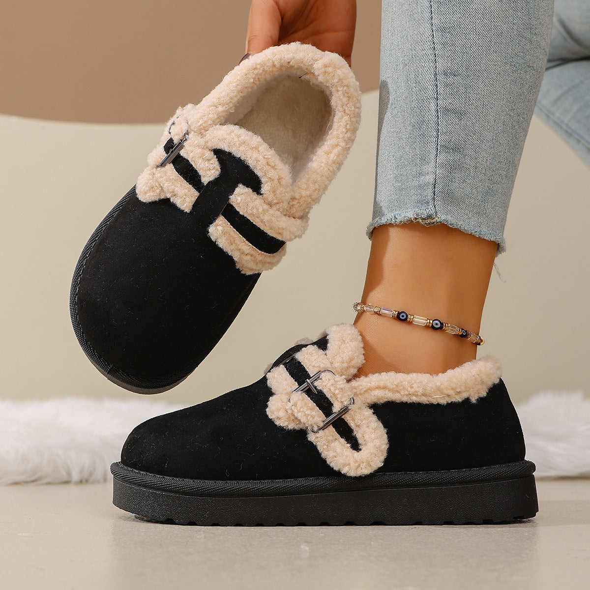 Bootara Women's BerryBirk Cozy Clogs – Retro Faux Fur Platform Snow Boots (US 5–9)