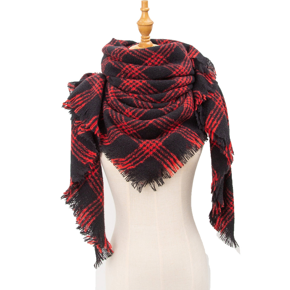 Tartan Plaid Fringe Blanket Scarf Wrap