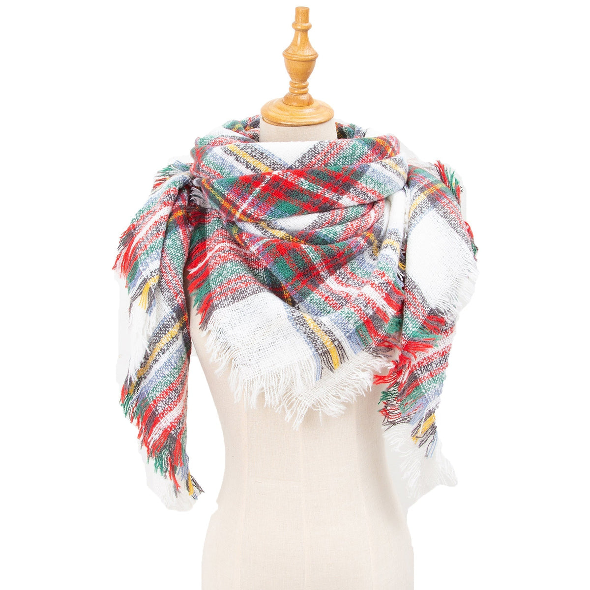 Tartan Plaid Fringe Blanket Scarf Wrap