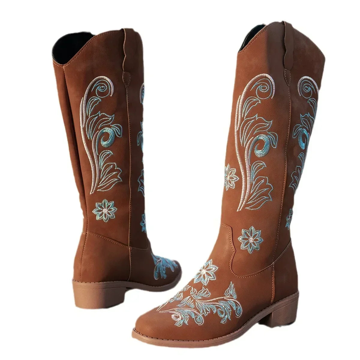Waterproof Embroidered Riding Boots