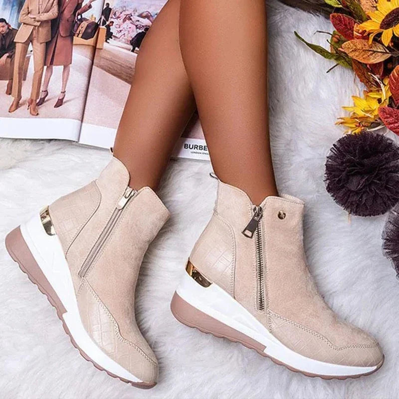Chunky Platform Lug-Sole Ankle Boots