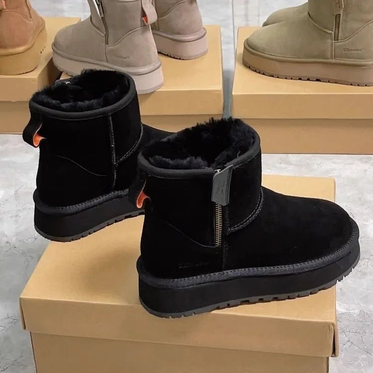 Suede-Style Platform Snow Boots