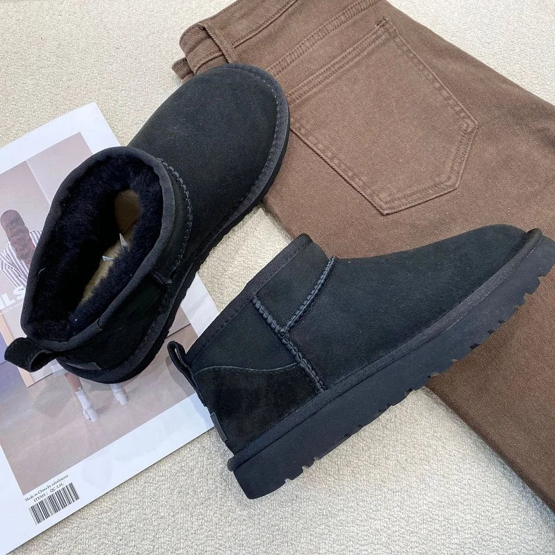 Platform Shearling Ankle Boots