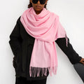 Oversized Brushed Tassel Blanket Scarf Wrap