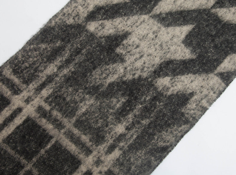 Chunky Fringe Plaid Blanket Scarf